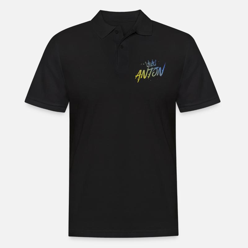 Anton - Männer Poloshirt - Schwarz