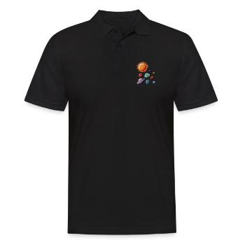 Planeten umkreisen Sonne Mond Erde Galaxie Weltraum Nerds - Männer Poloshirt - Schwarz - Vorne - Kai (181cm)