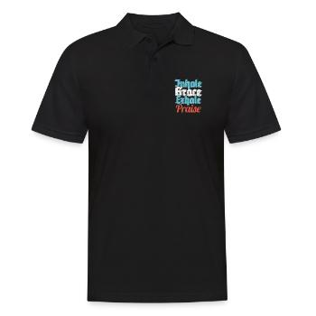 Christian Faith God Preacher Inhale Grace Exhale - Men's Polo Shirt - black - Front - Kai (181cm)