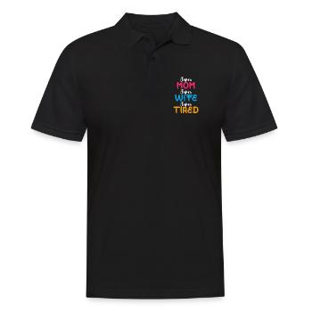 Super maman super femme super fatiguée cadeau drôle de mère - Polo Homme - noir - Devant - Kai (181cm)