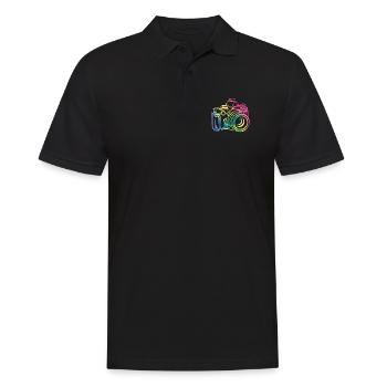 Photographie de caméraman appareil photo coloré - Polo Homme - noir - Devant - Kai (181cm)