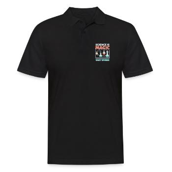 La science est magique Science Nerd - Polo Homme - noir - Devant - Kai (181cm)