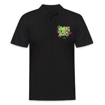 Graffiti urbain streetwear - Polo Homme - noir - Devant - Kai (181cm)