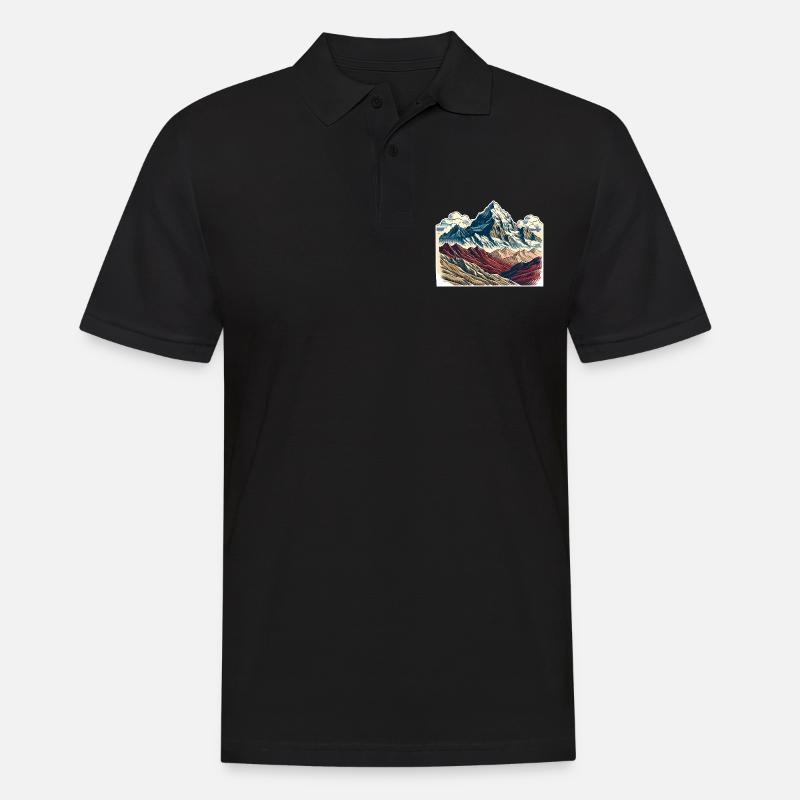 Berge - Männer Poloshirt - Schwarz