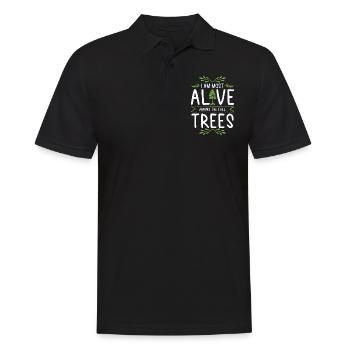 Natur Baum Bäume - Männer Poloshirt - Schwarz - Vorne - Kai (181cm)