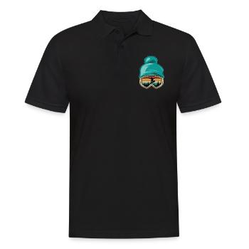 Snowboard, Halfpipe, Wintersport, Skibrille - Männer Poloshirt - Schwarz - Vorne - Kai (181cm)