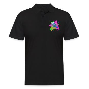 80s Party Girl - 80s - Colorful + Crazy - Men's Polo Shirt - black - Front - Kai (181cm)