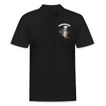 Herdmännchen - Erdmännchen mit Kochlöffel - Männer Poloshirt - Schwarz - Vorne - Kai (181cm)