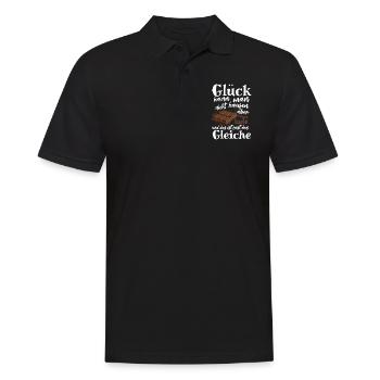 Glück kann man nicht kaufen, aber Schokolade - Männer Poloshirt - Schwarz - Vorne - Kai (181cm)