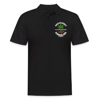 Gartenarbeit löst meine Probleme - Schoko Spruch - Männer Poloshirt - Schwarz - Vorne - Kai (181cm)