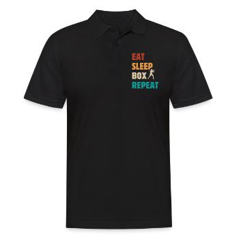 Eat Sleep Box Repeat - Boxer Martial Arts Saying - Men's Polo Shirt - black - Front - Kai (181cm)
