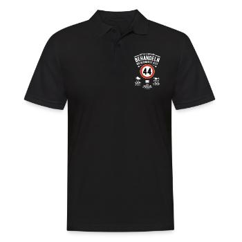 Oldtimer schonend behandeln - 44. Geburtstag - Männer Poloshirt - Schwarz - Vorne - Kai (181cm)