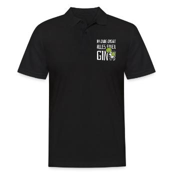 Am Ende ergibt alles einen Gin - Spruch - Männer Poloshirt - Schwarz - Vorne - Kai (181cm)