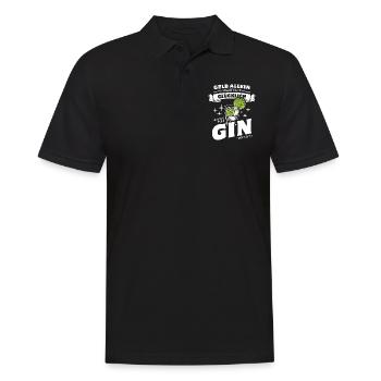 Geld allein macht nicht glücklich - Gin - Männer Poloshirt - Schwarz - Vorne - Kai (181cm)