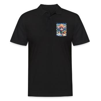 Meowy Christmas - Geschenk mit Katze - Männer Poloshirt - Schwarz - Vorne - Kai (181cm)