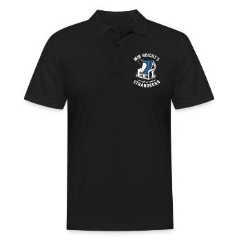 Mir reicht's ich will in meinen Strandkorb - Meer - Männer Poloshirt - Schwarz - Vorne - Kai (181cm)