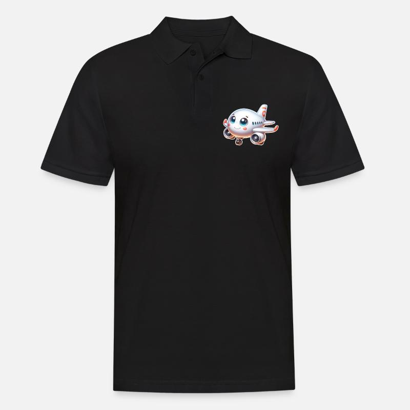 Flugzeug - Männer Poloshirt - Schwarz