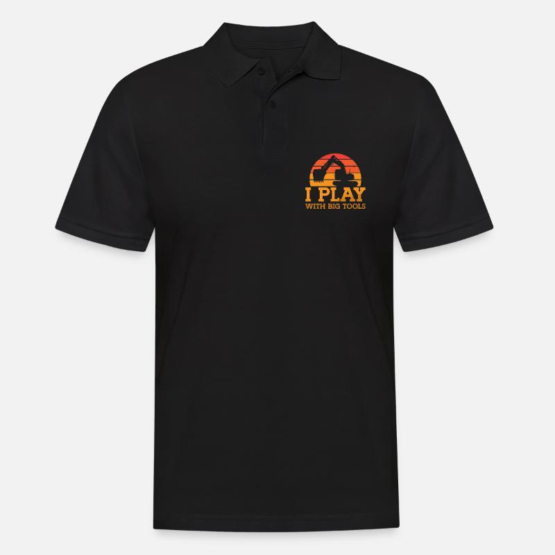 Bauarbeiter Baggern Baggerfahrer Bagger Geschenk - Männer Poloshirt - Schwarz