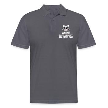 Anime - Männer Poloshirt - Anthrazit - Vorne - Nico (186cm)