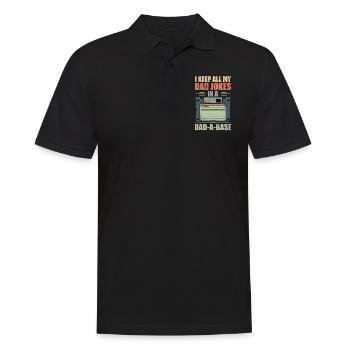 Lustige Papa-Witze im Dad-a-Base-Vintage-Vatertag - Männer Poloshirt - Schwarz - Vorne - Kai (181cm)