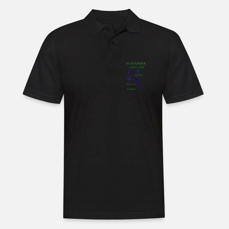 Handwerker Kaffee und Bier - Männer Poloshirt - Schwarz
