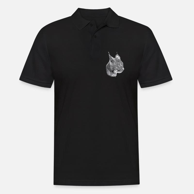 Luchs Katze Freiheit wild cat katze - Männer Poloshirt - Schwarz