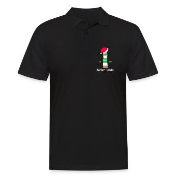 Weihnachten, Leuchtturm Bülk, Kieler Förde, Ostsee - Männer Poloshirt - Schwarz - Vorne - Kai (181cm)