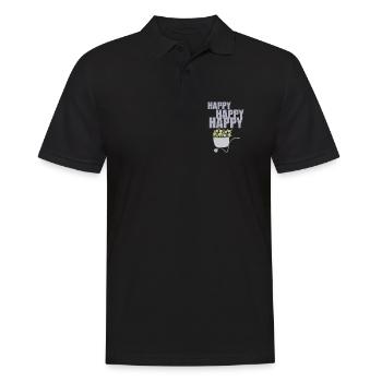 SCHUBKARREN HAPPY - Männer Poloshirt - Schwarz - Vorne - Kai (181cm)