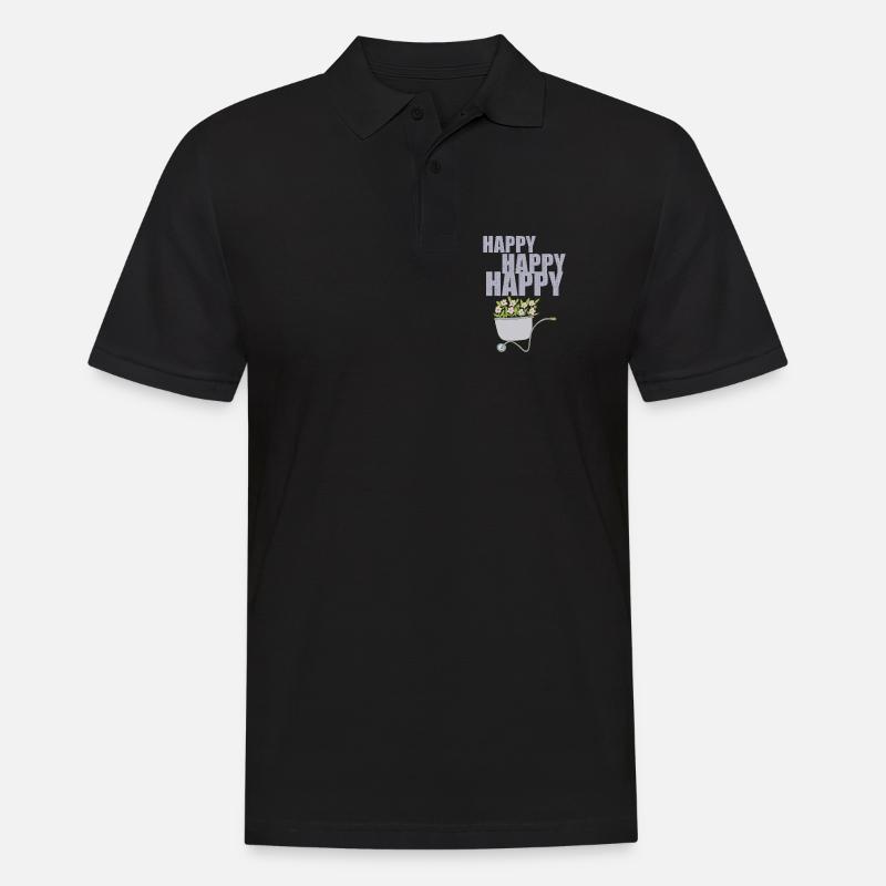 SCHUBKARREN HAPPY - Männer Poloshirt - Schwarz
