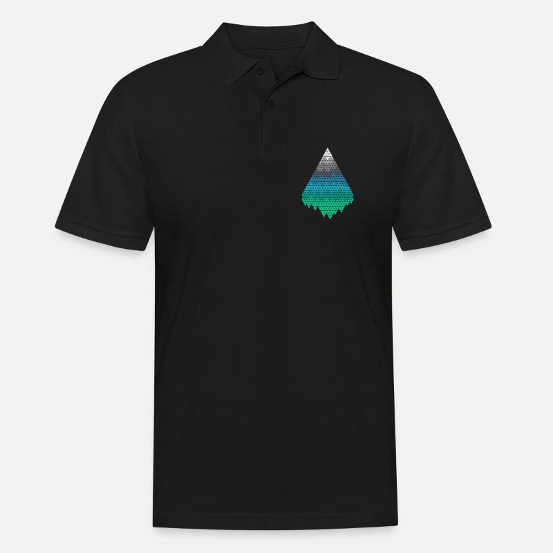 Pixel Berge - Männer Poloshirt - Schwarz
