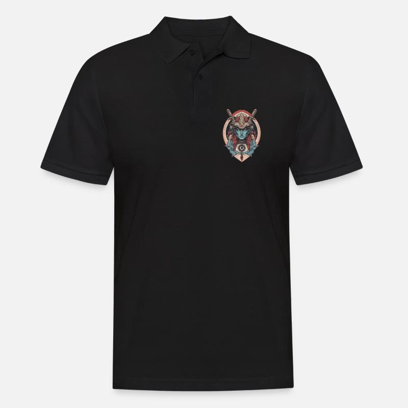Samurai Gott - Männer Poloshirt - Schwarz