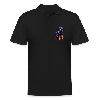 Expressive Rottweiler Survival Design - Men's Polo Shirt - black - Front - Kai (181cm)