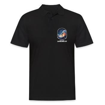 Astronauten- und Weltraum-positive und motivierende Botschaft - Männer Poloshirt - Schwarz - Vorne - Kai (181cm)