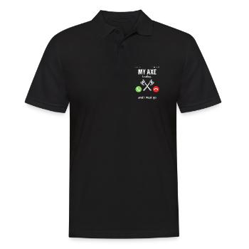Viking Mythologie Walhalla Krieger Axt Sprüche - Männer Poloshirt - Schwarz - Vorne - Kai (181cm)