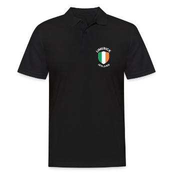 Limerick Irland Flaggenschild - Männer Poloshirt - Schwarz - Vorne - Kai (181cm)