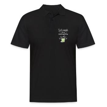 Hot People Drink Iced Matcha Statement - Men's Polo Shirt - black - Front - Kai (181cm)
