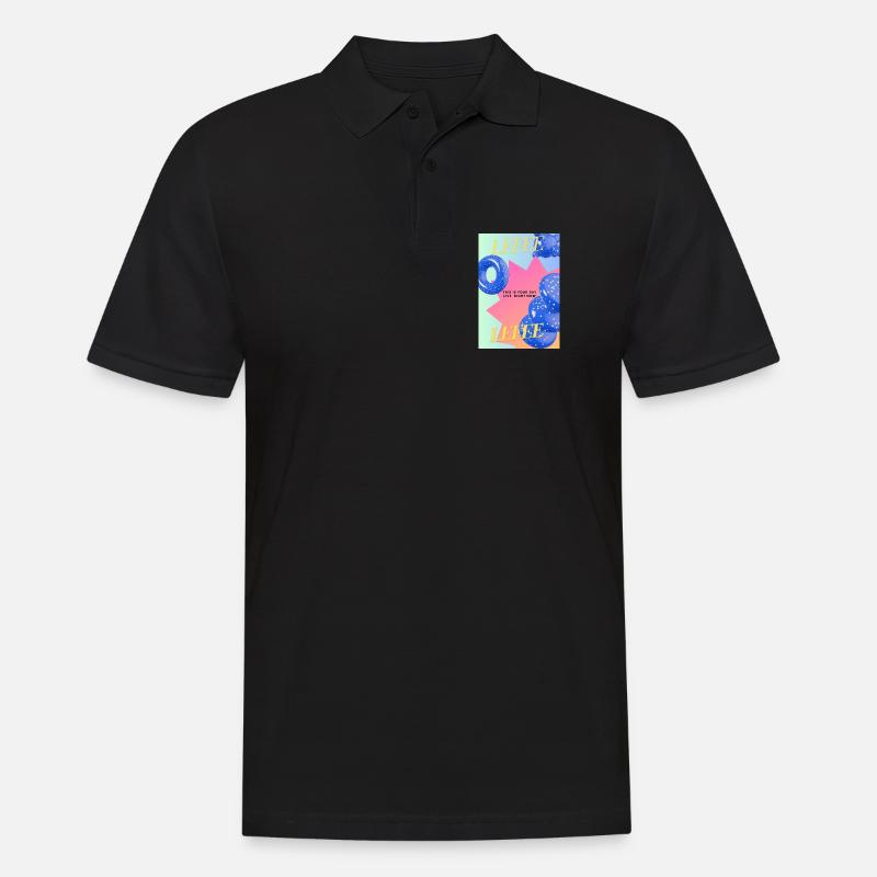 Lebe Dein Tag – bunte Ballon-Explosion - Männer Poloshirt - Schwarz