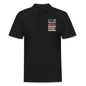 Triathlon Swim Race Course Course Vélo Cadeau - Polo Homme - noir - Devant - Kai (181cm)
