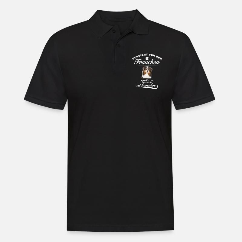 Aussie - Aussie Hund - Australian Shepherd - Männer Poloshirt - Schwarz