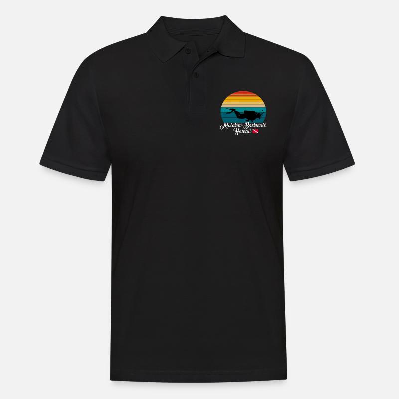 Molokini Backwall Hawaii Diving - Männer Poloshirt - Schwarz