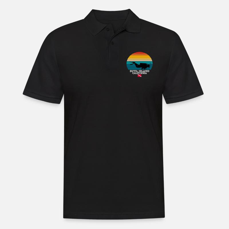 Sutil Island US Island Diving - Männer Poloshirt - Schwarz