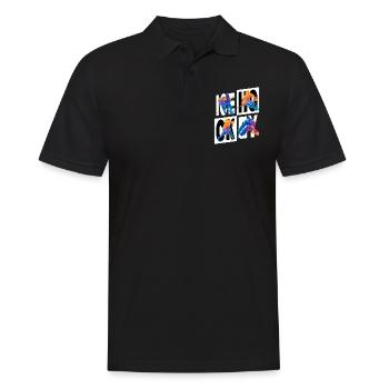 Eishockey Spieler Sport Fan Team Verein Bunt - Männer Poloshirt - Schwarz - Vorne - Kai (181cm)
