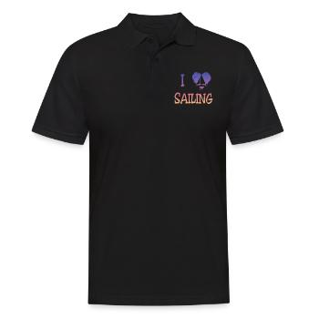 I love Sailing - Männer Poloshirt - Schwarz - Vorne - Kai (181cm)
