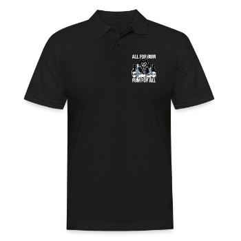 Rum Piratenflagge - Männer Poloshirt - Schwarz - Vorne - Kai (181cm)