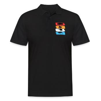 Angler Köder Retro - Männer Poloshirt - Schwarz - Vorne - Kai (181cm)