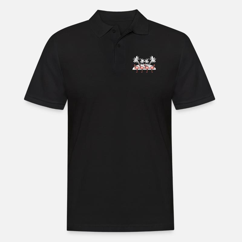 Flamingo Bird - Männer Poloshirt - Schwarz