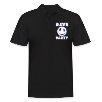 Rave Rave Musik Festival Disco - Männer Poloshirt - Schwarz - Vorne - Kai (181cm)