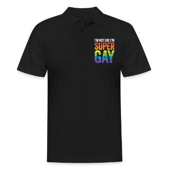 Je ne suis pas gay, je suis un super gay - Fierté LGBTQ - Polo Homme - noir - Devant - Kai (181cm)