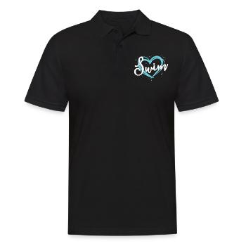 Amour Natation Maillot Équipe de Natation Heart Lover Blue - Polo Homme - noir - Devant - Kai (181cm)