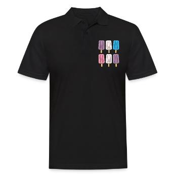Intersex Flag Eis am Stiel 4. Juli Subtiler Stolz - Männer Poloshirt - Schwarz - Vorne - Kai (181cm)
